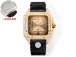 THB Factory Cartier Santos Middle East Version Tape Gold steel case with White diamonds diameter 39.8mm watch